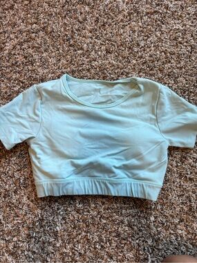 Light Aqua Crop Tee